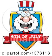 Clipart Of A Chubby Fourth Of July Uncle Sam Shield Royalty Free Vector Illustration by Cory Thoman
