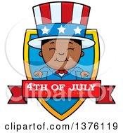 Poster, Art Print Of Patriotic Fourth Of July Black Boy Shield