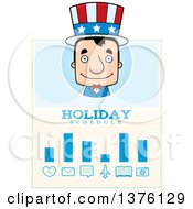 Clipart Of A Block Headed White Man Uncle Sam Schedule Design Royalty Free Vector Illustration