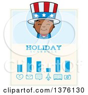 Clipart Of A Patriotic Fourth Of July Black Boy Schedule Design Royalty Free Vector Illustration