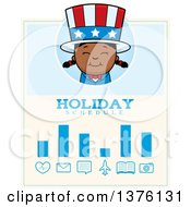 Clipart Of A Patriotic Fourth Of July Black Girl Schedule Design Royalty Free Vector Illustration