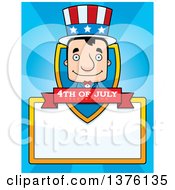 Clipart Of A Block Headed White Man Uncle Sam Page Border Royalty Free Vector Illustration by Cory Thoman