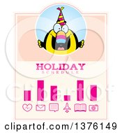 Poster, Art Print Of Happy Birthday Toucan Wearing A Party Hat Schedule Design