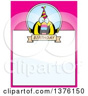 Clipart Of A Happy Birthday Toucan Wearing A Party Hat Page Border Royalty Free Vector Illustration by Cory Thoman
