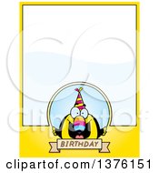 Poster, Art Print Of Happy Birthday Toucan Wearing A Party Hat Page Border