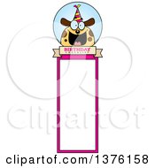 Clipart Of A Happy Birthday Dog Wearing A Party Hat Bookmark Royalty Free Vector Illustration
