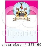 Clipart Of A Happy Birthday Dog Wearing A Party Hat Page Border Royalty Free Vector Illustration