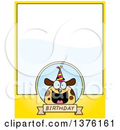 Poster, Art Print Of Happy Birthday Dog Wearing A Party Hat Page Border