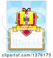 Clipart Of A Birthday Gift Character Page Border Royalty Free Vector Illustration by Cory Thoman