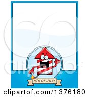 Clipart Of A Rocket Firework Mascot Page Border Royalty Free Vector Illustration by Cory Thoman