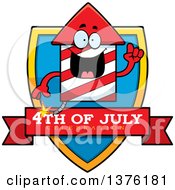 Rocket Firework Mascot Shield