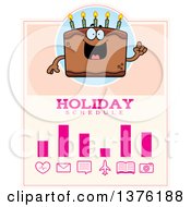 Clipart Of A Chocolate Birthday Cake Character Schedule Design Royalty Free Vector Illustration