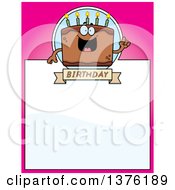 Clipart Of A Chocolate Birthday Cake Character Page Border Royalty Free Vector Illustration by Cory Thoman