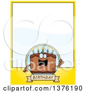 Poster, Art Print Of Chocolate Birthday Cake Character Page Border