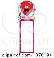 Clipart Of A Red Party Balloon Character Bookmark Royalty Free Vector Illustration by Cory Thoman