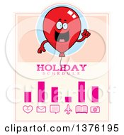 Clipart Of A Red Party Balloon Character Schedule Design Royalty Free Vector Illustration