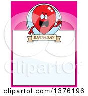 Red Party Balloon Character Page Border