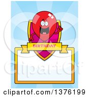 Poster, Art Print Of Red Party Balloon Character Page Border