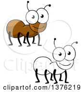 Clipart Of Happy Ants Royalty Free Vector Illustration by Vector Tradition SM