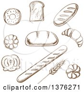 Poster, Art Print Of Brown Sketched Bakery Breads