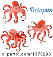 Poster, Art Print Of Text And Red Octopuses