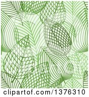 Clipart Of A Seamless Background Pattern Of Green Skeleton Leaves Royalty Free Vector Illustration