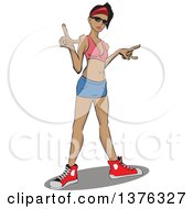Clipart Of A Casual Young Chola Hispanic Woman Posing Royalty Free Vector Illustration by David Rey