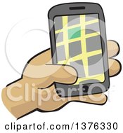 Poster, Art Print Of Hand Holding A Gps Device