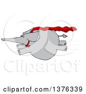 Poster, Art Print Of Cartoon Elephant Super Hero Flying