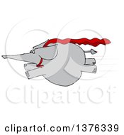 Clipart Of A Cartoon Elephant Super Hero Flying Royalty Free Vector Illustration by djart