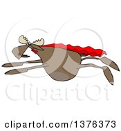 Poster, Art Print Of Cartoon Super Hero Moose Flying With A Cape