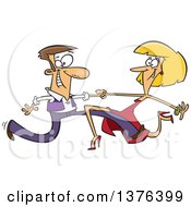 Clipart Of A Cartoon Skinny Long Legged White Couple Dancing Royalty Free Vector Illustration
