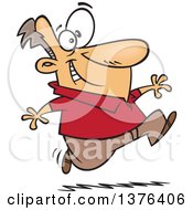 Poster, Art Print Of Cartoon Eager White Man Running