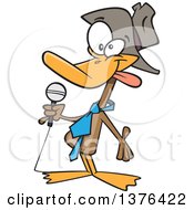 Cartoon Funny Duck Telling Jokes