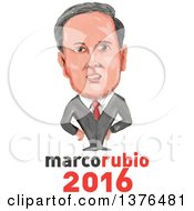 Poster, Art Print Of Caricature Of Marco Rubio Over Text