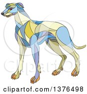 Colorful Mosaic Greyhound Dog