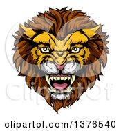 Poster, Art Print Of Vicious Male Lion Mascot Head