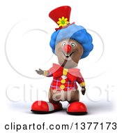Clipart Of A 3d Brown Bear Clown On A White Background Royalty Free Illustration by Julos