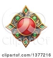 Ruby And Emerald Emblem On A White Background