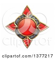 Clipart Of A Ruby And Metal Emblem On A White Background Royalty Free Illustration
