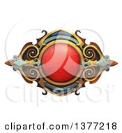 Poster, Art Print Of Ruby And Metal Emblem On A White Background