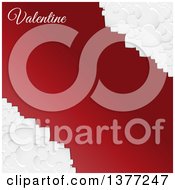 Poster, Art Print Of 3d Corners Of White Valentine Love Hearts Over Red With Text And Copy Space