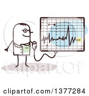 Male Stick Doctor Discussing An Electrocardiogram