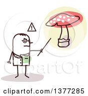 Male Stick Doctor Discussing A Poisonous Mushroom