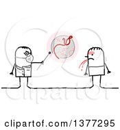 Clipart Of A Stick Male Doctor Talking To A Patient With The Ebola Virus Royalty Free Vector Illustration