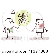 Poster, Art Print Of Stick Male Doctor Discussing Ticks With A Lyme Disease Patient