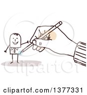 Poster, Art Print Of Hand Drawing A Stick Business Man