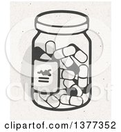 Clipart Of A Bottle Of Pills On Fiber Texture Royalty Free Illustration