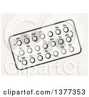 Clipart Of A Pack Of Oral Contraceptive Birth Control On Fiber Texture Royalty Free Illustration by NL shop
