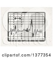 Poster, Art Print Of Screen With An Electrocardiogram On Fiber Texture